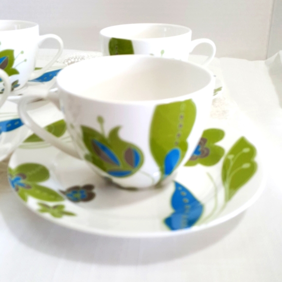 Teacup Saucer AQUA GARDEN, Set of 2 - Picture 4 of 12